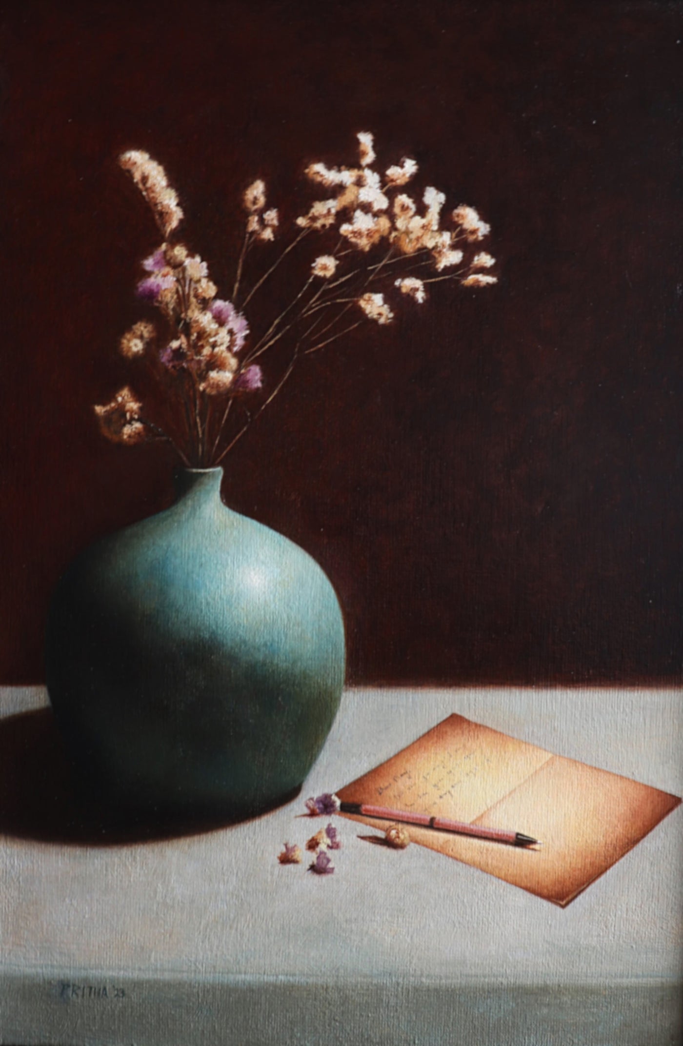 Unspoken Words, Oil Painting by Pritha Bhadra
