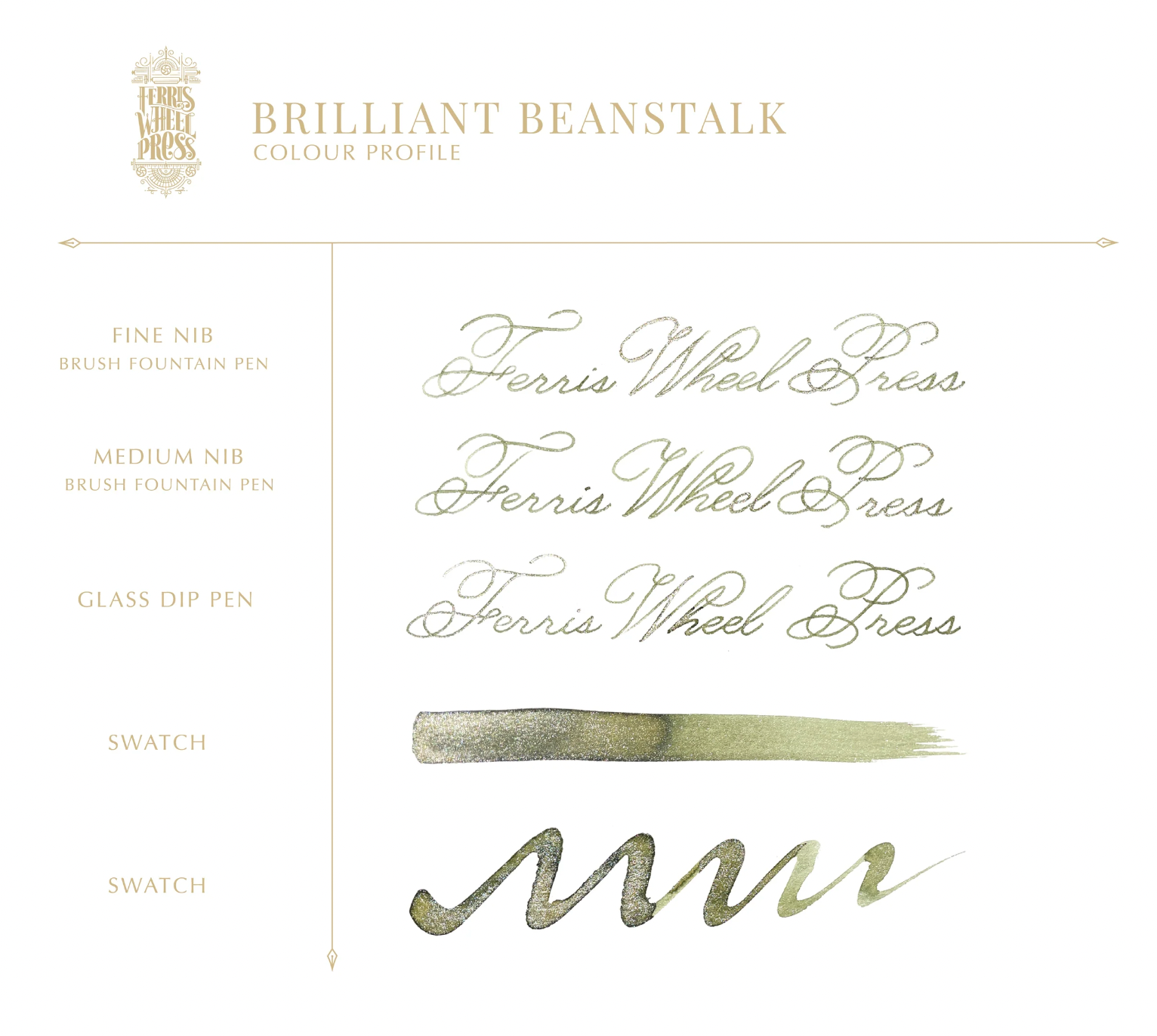 Ferris Wheel Press Caligraphy Ink, Brilliant Beanstalk. Available for sale in Singapore at Drawing Etc. Art Supplies.