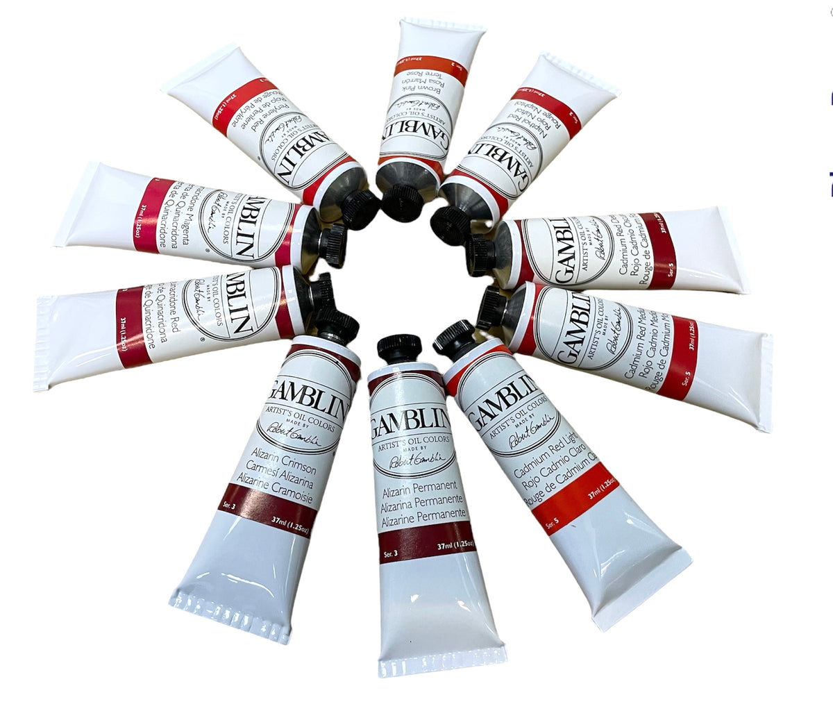 Gamblin Oil Colors Reds in 37ml. Availanble in Drawing Etc. Art Supplies, Singapore.