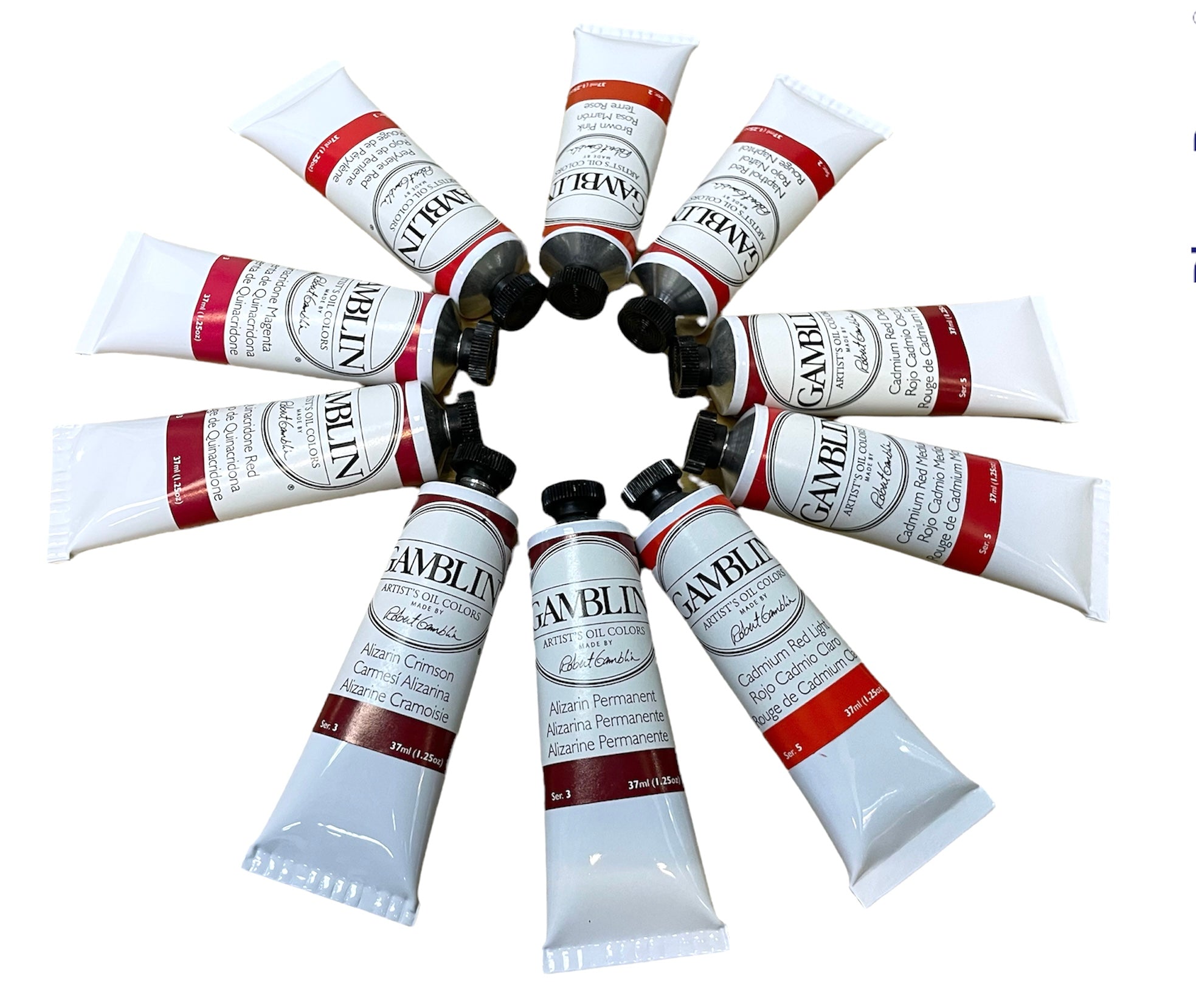 Gamblin Oil Colors Reds in 37ml. Availanble in Drawing Etc. Art Supplies, Singapore.