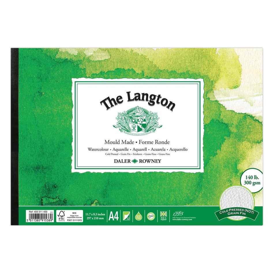 DALER ROWNEY THE LANGTON PAPER : BLOCKS AND PADS : 300GSM : 12 SHEETS - 2 SIZES