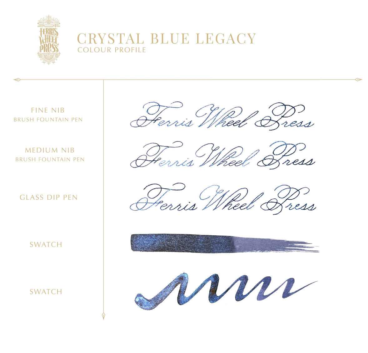 Ferris Wheel Press Crystal Blue Legacy Calligraphy Ink. Available for sale in Singapore at Drawing Etc. Art Supplies.
