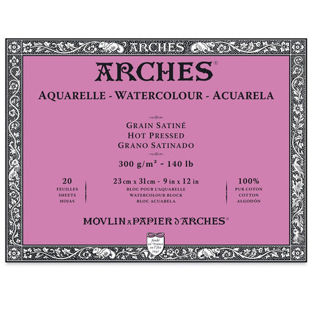 Arches Hot Press Watercolor Paper. Available for Sale in Singapore at Drawing Etc. Art Supplies.