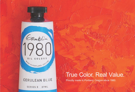 Gamblin 1980 Oil Colors. Cerulean Blue. Available in Singapore.