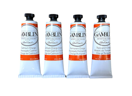 Gamblin Oil Colors Oranges in 37ml. Availanble in Drawing Etc. Art Supplies, Singapore.