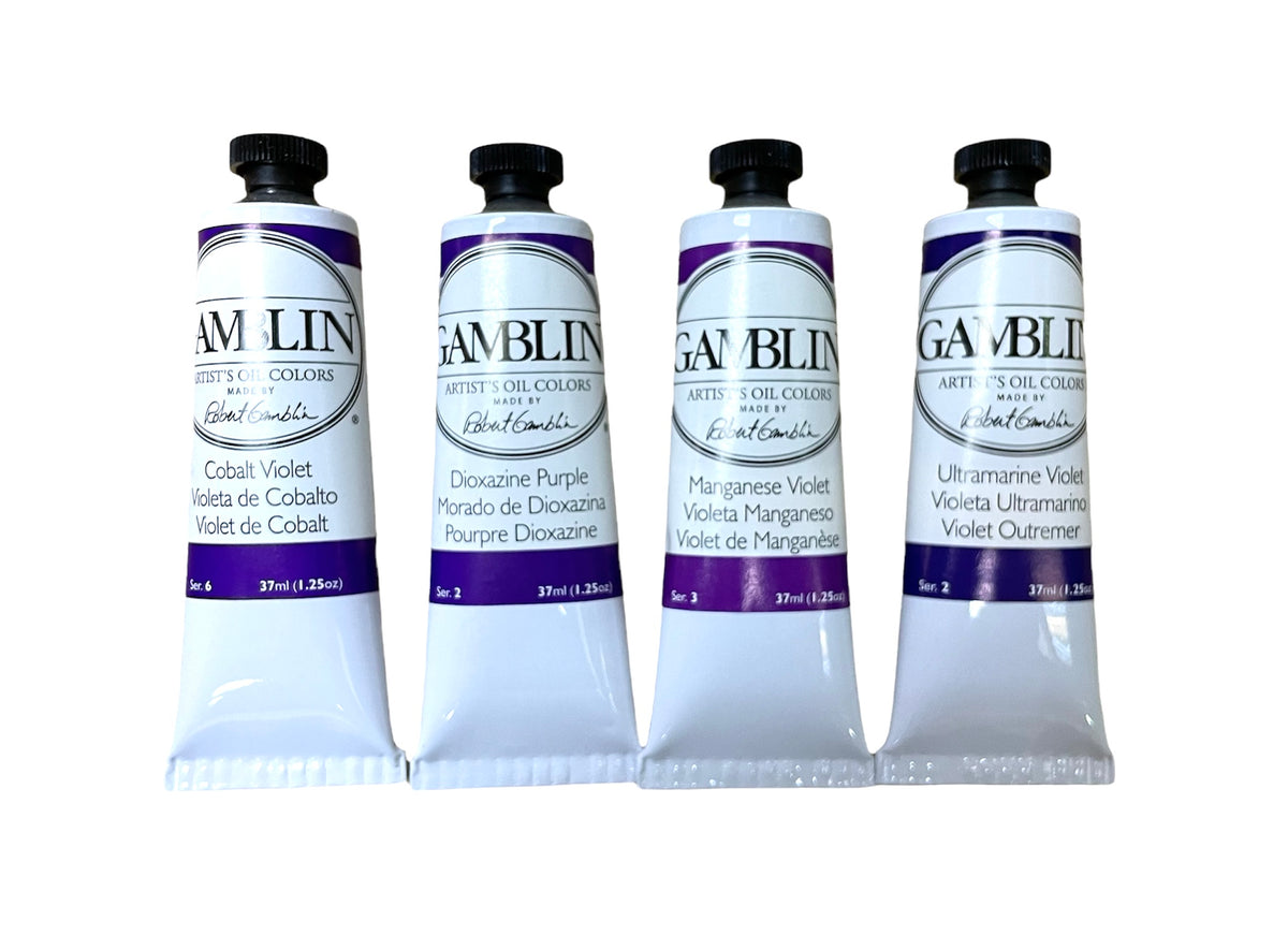 Gamblin Oil Colors Violets in 37ml. Availanble in Drawing Etc. Art Supplies, Singapore.