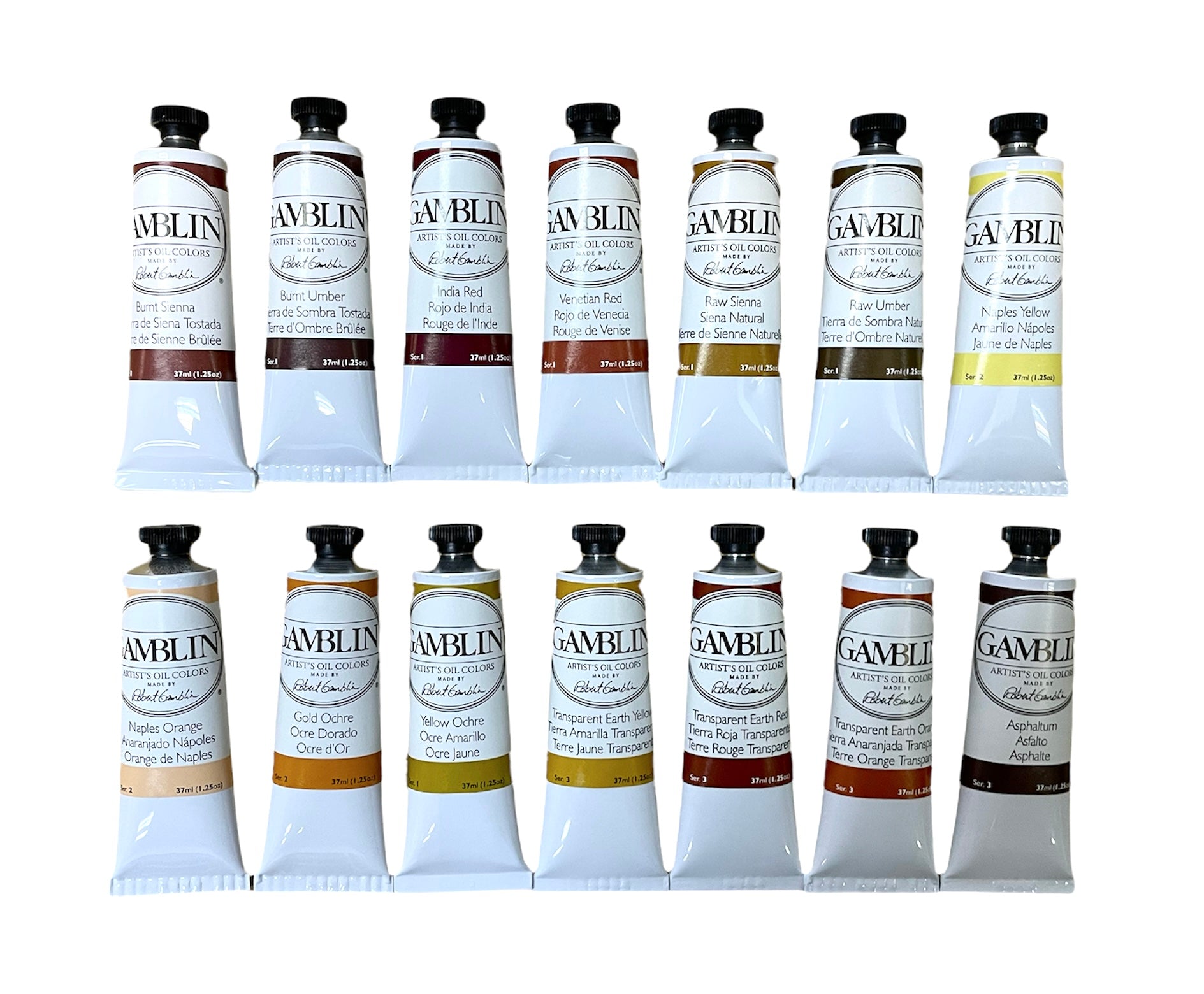 Gamblin Artist Oils Earth Colors in 37ml. Available in Drawing Etc. Art Supplies, Singapore