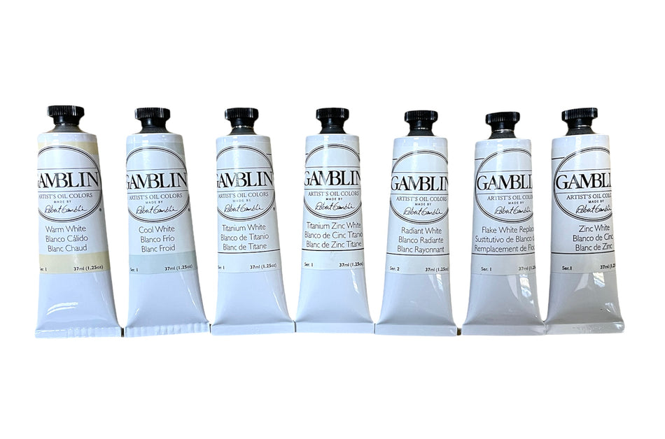 Gamblin Oil Colors Whites in 37ml. Availanble in Drawing Etc. Art Supplies, Singapore.