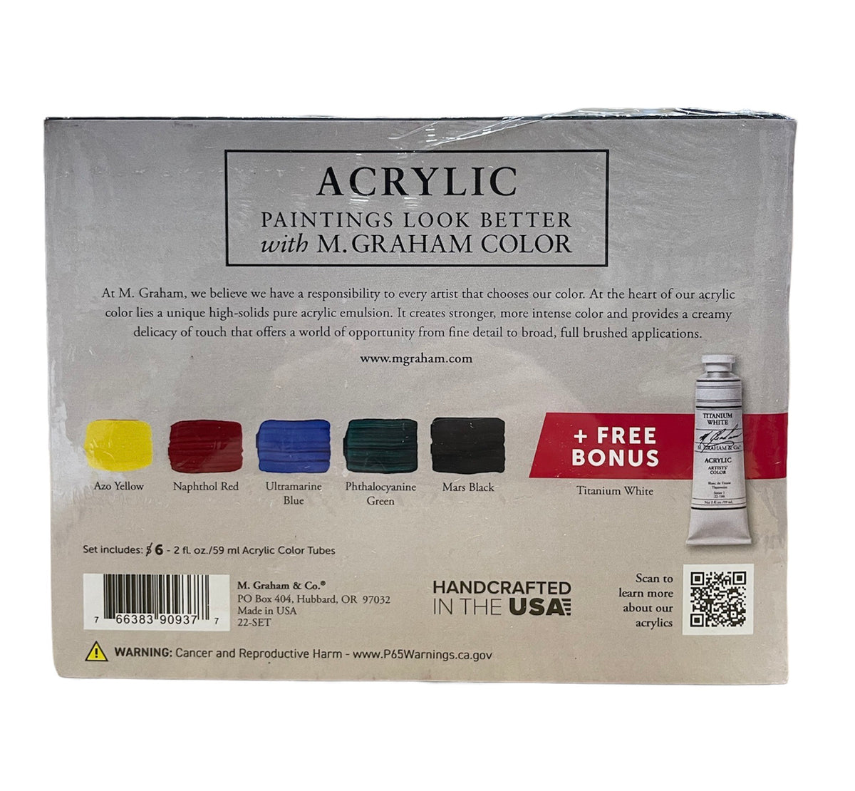 M Graham Artist Acrylic Set of 6 in 59ml. Available in Drawing Etc. Art Supplies store located in Singapore.