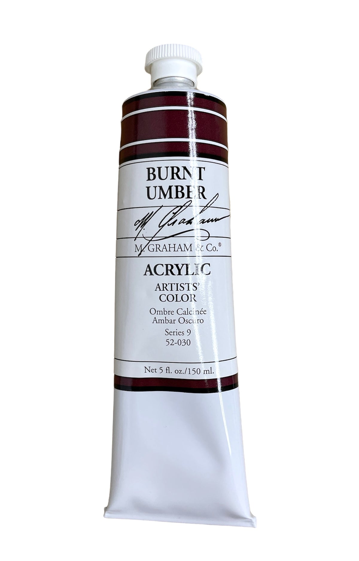 M. Graham Acrylic BURNT UMBER in 150ml. Available in Drawing Etc. Art Supplies store, Singapore