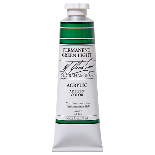 M Graham Permanent Green Light in 59ml. Available in Drawing Etc. Art Supplies store located in Singapore.