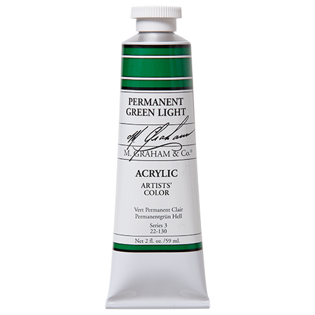 M Graham Permanent Green Light in 59ml. Available in Drawing Etc. Art Supplies store located in Singapore.